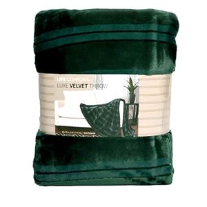 Life Comfort Luxe Velvet Throw Green 60x70in 100% Polyester